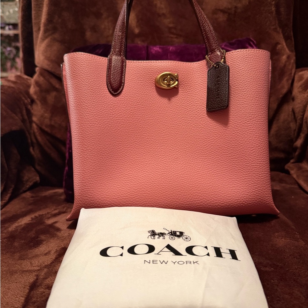Coach Pink and Mauve Colorblock Willow 24